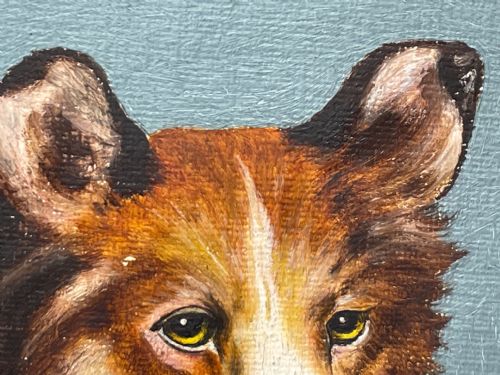 OIL PAINTING ROUGH COLLIE DOGS FOLLOWER OF BENEDICT ANGELL HYLAND - ADDITIONAL PHOTO 24