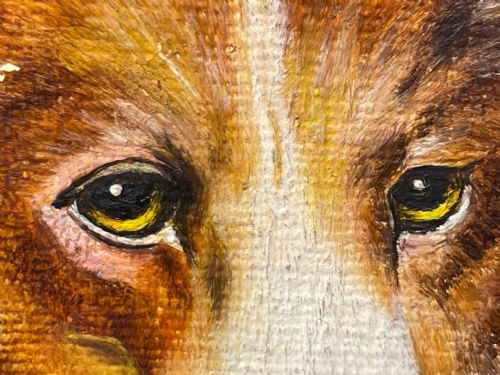 OIL PAINTING ROUGH COLLIE DOGS FOLLOWER OF BENEDICT ANGELL HYLAND - ADDITIONAL PHOTO 25