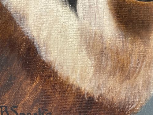OIL PAINTING ROUGH COLLIE DOGS FOLLOWER OF BENEDICT ANGELL HYLAND - ADDITIONAL PHOTO 28