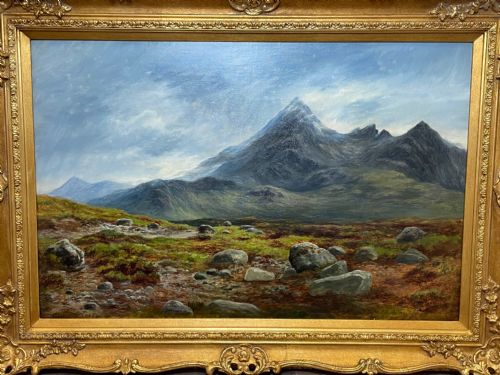 OIL PAINTING HIGHLANDS SGRR NAN GILLEAN SKYE BY WILLIAM BEATTIE BROWN - ADDITIONAL PHOTO 1