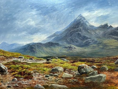 OIL PAINTING HIGHLANDS SGRR NAN GILLEAN SKYE BY WILLIAM BEATTIE BROWN - ADDITIONAL PHOTO 4