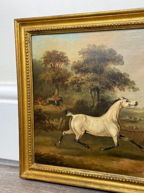 PAIR PAINTINGS GREY BAY HORSES LIBERTY INDUSTRY FRANCIS CALCRAFT TURNER - ADDITIONAL PHOTO 4