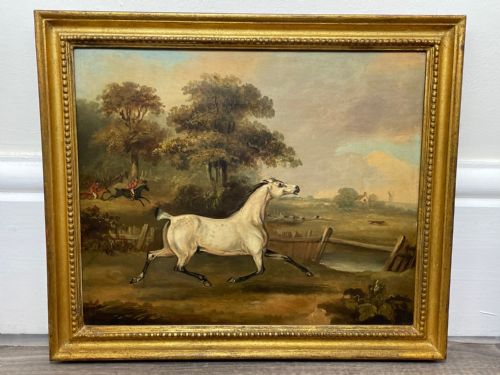 PAIR PAINTINGS GREY BAY HORSES LIBERTY INDUSTRY FRANCIS CALCRAFT TURNER - ADDITIONAL PHOTO 5