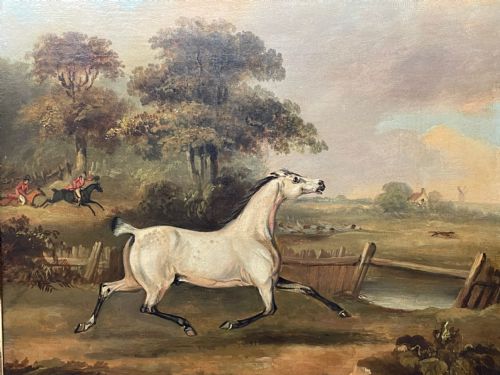PAIR PAINTINGS GREY BAY HORSES LIBERTY INDUSTRY FRANCIS CALCRAFT TURNER - ADDITIONAL PHOTO 6