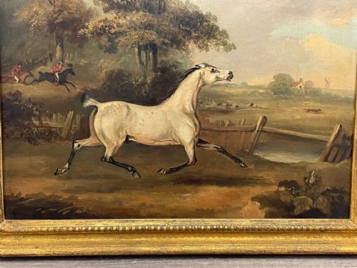 PAIR PAINTINGS GREY BAY HORSES LIBERTY INDUSTRY FRANCIS CALCRAFT TURNER - ADDITIONAL PHOTO 11