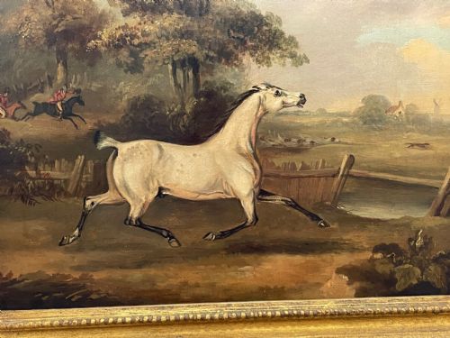 PAIR PAINTINGS GREY BAY HORSES LIBERTY INDUSTRY FRANCIS CALCRAFT TURNER - ADDITIONAL PHOTO 12