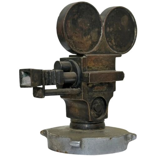 ART DECO SOLID BRONZE CHROME CLASSIC CAR MOVIE DIRECTOR REEL CAMERA MASCOT