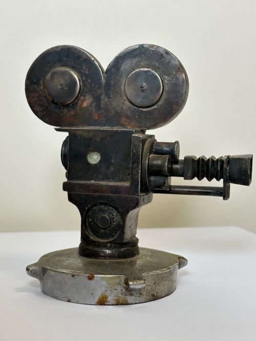 ART DECO SOLID BRONZE CHROME CLASSIC CAR MOVIE DIRECTOR REEL CAMERA MASCOT - ADDITIONAL PHOTO 20