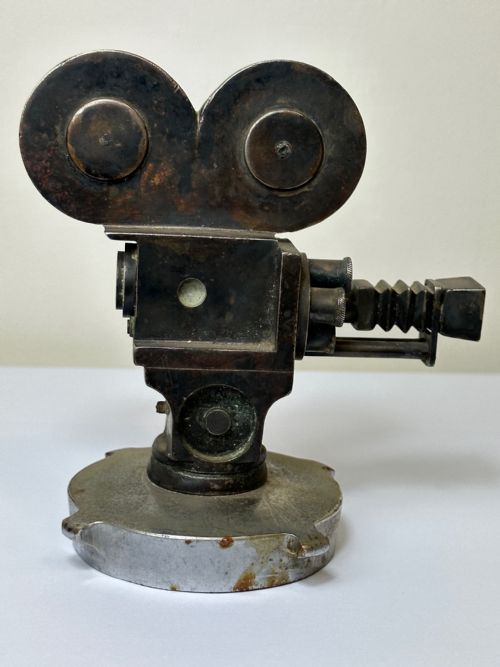 ART DECO SOLID BRONZE CHROME CLASSIC CAR MOVIE DIRECTOR REEL CAMERA MASCOT - ADDITIONAL PHOTO 29