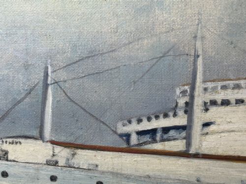 MARINE NOSTALGIA OIL PAINTING SS UNITED STATES OCEAN LINER STEAM SHIP - ADDITIONAL PHOTO 20