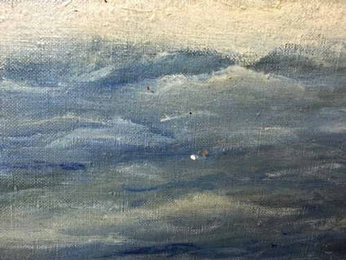 BRITISH MARINE OIL PAINTING RMS QUEEN MARY OCEAN LINER STEAM SHIP - ADDITIONAL PHOTO 11