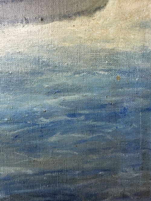 BRITISH MARINE OIL PAINTING RMS QUEEN MARY OCEAN LINER STEAM SHIP - ADDITIONAL PHOTO 12