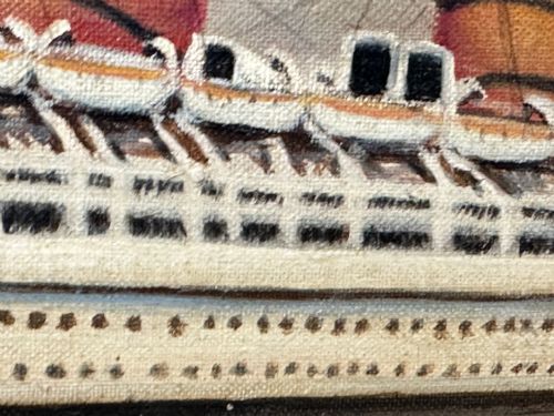 BRITISH MARINE OIL PAINTING RMS QUEEN MARY OCEAN LINER STEAM SHIP - ADDITIONAL PHOTO 25