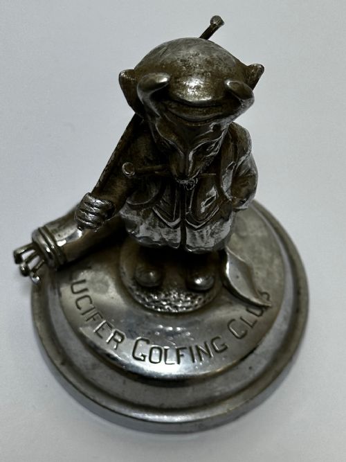 ANTIQUE BRITISH DEVIL LUCIFER GOLFING SOCIETY CAR MASCOT SIGNED - ADDITIONAL PHOTO 3