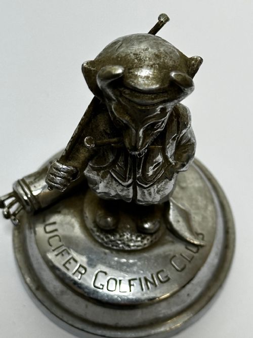 ANTIQUE BRITISH DEVIL LUCIFER GOLFING SOCIETY CAR MASCOT SIGNED - ADDITIONAL PHOTO 4