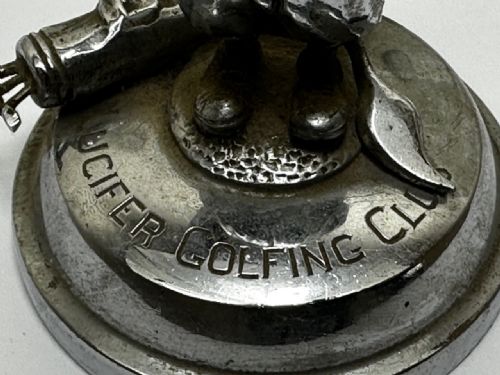 ANTIQUE BRITISH DEVIL LUCIFER GOLFING SOCIETY CAR MASCOT SIGNED - ADDITIONAL PHOTO 5