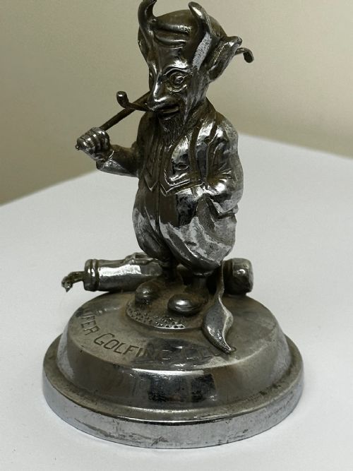 ANTIQUE BRITISH DEVIL LUCIFER GOLFING SOCIETY CAR MASCOT SIGNED - ADDITIONAL PHOTO 7