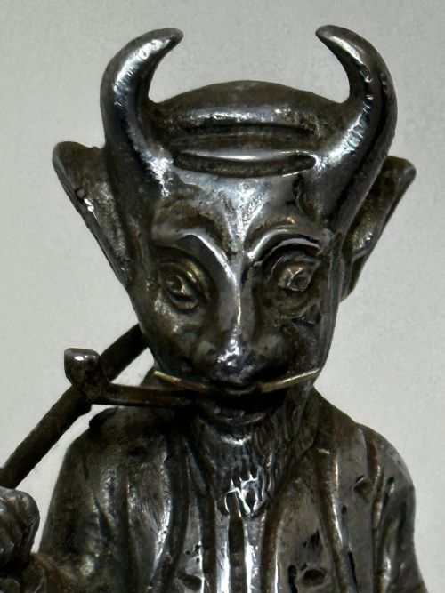 ANTIQUE BRITISH DEVIL LUCIFER GOLFING SOCIETY CAR MASCOT SIGNED - ADDITIONAL PHOTO 10