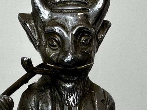 ANTIQUE BRITISH DEVIL LUCIFER GOLFING SOCIETY CAR MASCOT SIGNED - ADDITIONAL PHOTO 11