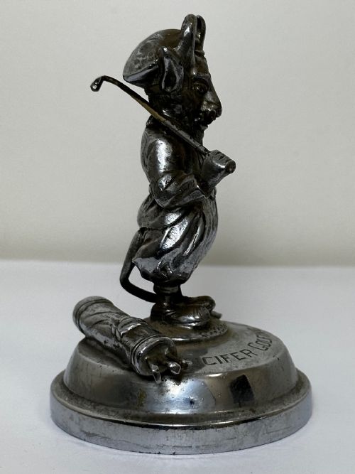 ANTIQUE BRITISH DEVIL LUCIFER GOLFING SOCIETY CAR MASCOT SIGNED - ADDITIONAL PHOTO 16