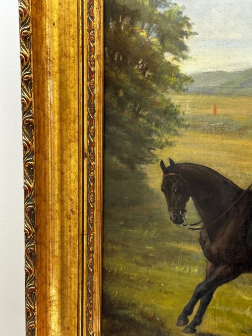 OIL PAINTING EQUINE LADY DOROTHEA ON BAY HUNTER BY ROSA FRANCES CORDER - ADDITIONAL PHOTO 5