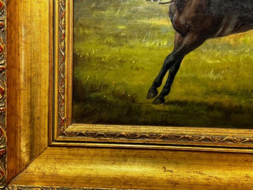OIL PAINTING EQUINE LADY DOROTHEA ON BAY HUNTER BY ROSA FRANCES CORDER - ADDITIONAL PHOTO 8