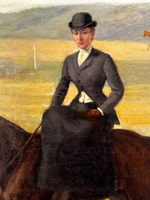 OIL PAINTING EQUINE LADY DOROTHEA ON BAY HUNTER BY ROSA FRANCES CORDER - ADDITIONAL PHOTO 10