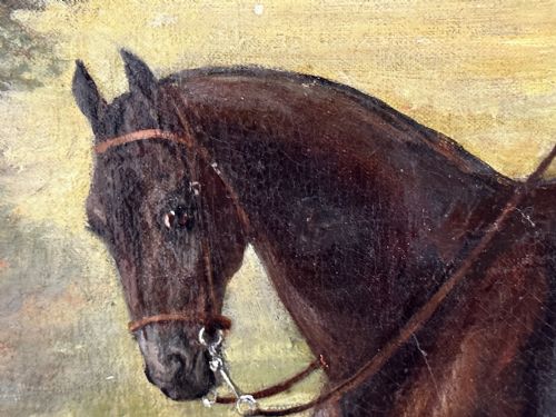 OIL PAINTING EQUINE LADY DOROTHEA ON BAY HUNTER BY ROSA FRANCES CORDER - ADDITIONAL PHOTO 11