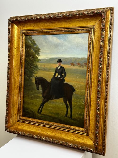 OIL PAINTING EQUINE LADY DOROTHEA ON BAY HUNTER BY ROSA FRANCES CORDER - ADDITIONAL PHOTO 17