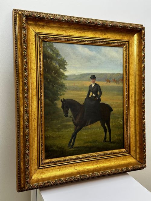 OIL PAINTING EQUINE LADY DOROTHEA ON BAY HUNTER BY ROSA FRANCES CORDER - ADDITIONAL PHOTO 18