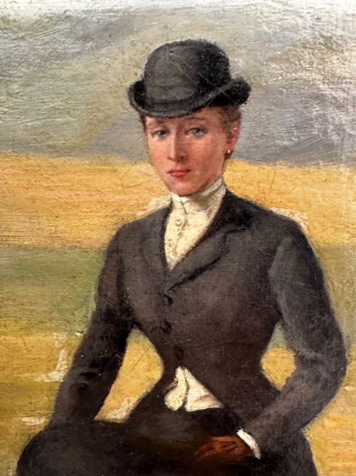OIL PAINTING EQUINE LADY DOROTHEA ON BAY HUNTER BY ROSA FRANCES CORDER - ADDITIONAL PHOTO 20