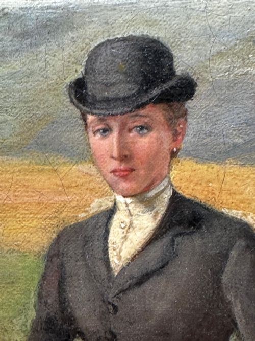 OIL PAINTING EQUINE LADY DOROTHEA ON BAY HUNTER BY ROSA FRANCES CORDER - ADDITIONAL PHOTO 21