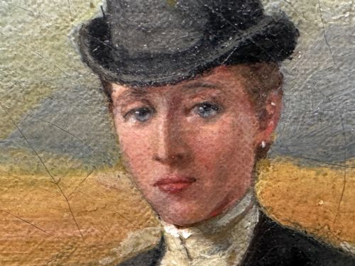 OIL PAINTING EQUINE LADY DOROTHEA ON BAY HUNTER BY ROSA FRANCES CORDER - ADDITIONAL PHOTO 22