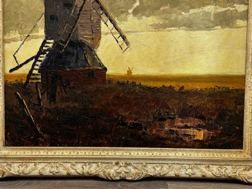 SCOTTISH IMPRESSIONIST OIL PAINTING WINDMILL BY HELEN MONRO TURNER - ADDITIONAL PHOTO 2