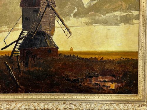 SCOTTISH IMPRESSIONIST OIL PAINTING WINDMILL BY HELEN MONRO TURNER - ADDITIONAL PHOTO 3