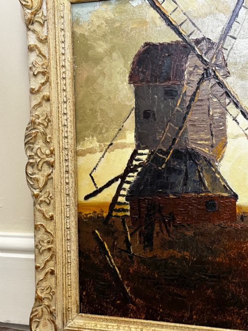SCOTTISH IMPRESSIONIST OIL PAINTING WINDMILL BY HELEN MONRO TURNER - ADDITIONAL PHOTO 5