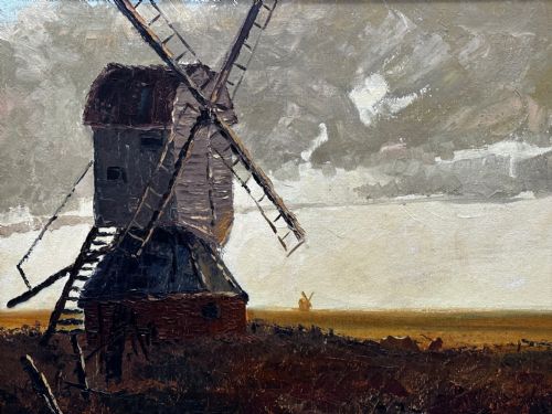 SCOTTISH IMPRESSIONIST OIL PAINTING WINDMILL BY HELEN MONRO TURNER - ADDITIONAL PHOTO 6