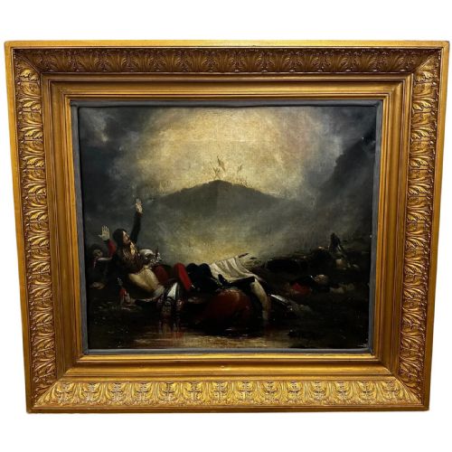 french 19th century napoleonic military battle borodino oil painting - CATEGORY: ANTIQUE ART - DATED 19TH CENTURY