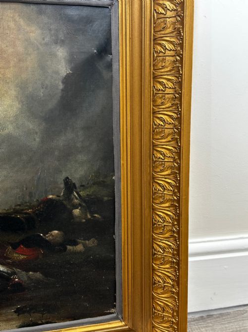 FRENCH 19TH CENTURY NAPOLEONIC MILITARY BATTLE BORODINO OIL PAINTING - ADDITIONAL PHOTO 3