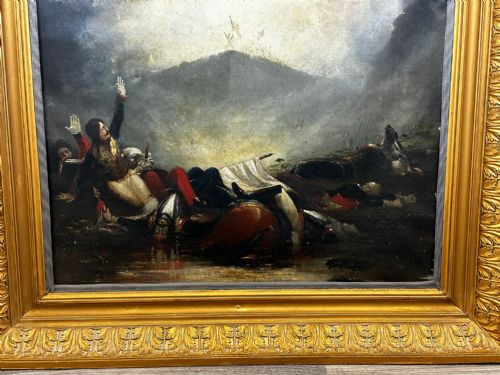 FRENCH 19TH CENTURY NAPOLEONIC MILITARY BATTLE BORODINO OIL PAINTING - ADDITIONAL PHOTO 8