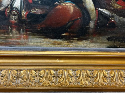 FRENCH 19TH CENTURY NAPOLEONIC MILITARY BATTLE BORODINO OIL PAINTING - ADDITIONAL PHOTO 10