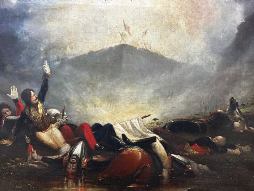 FRENCH 19TH CENTURY NAPOLEONIC MILITARY BATTLE BORODINO OIL PAINTING - ADDITIONAL PHOTO 11