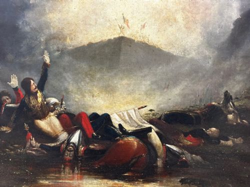 FRENCH 19TH CENTURY NAPOLEONIC MILITARY BATTLE BORODINO OIL PAINTING - ADDITIONAL PHOTO 12