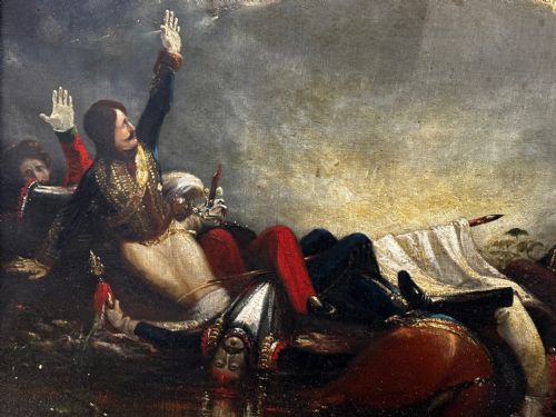 FRENCH 19TH CENTURY NAPOLEONIC MILITARY BATTLE BORODINO OIL PAINTING - ADDITIONAL PHOTO 24