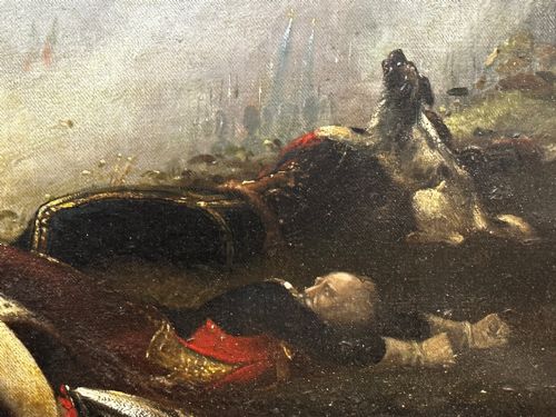 FRENCH 19TH CENTURY NAPOLEONIC MILITARY BATTLE BORODINO OIL PAINTING - ADDITIONAL PHOTO 27