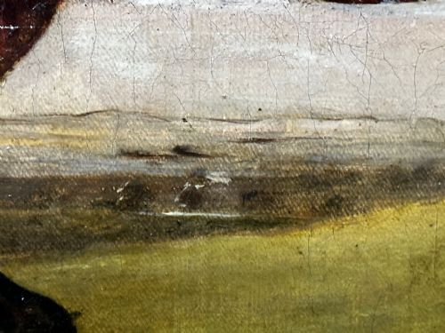 BRITISH EARLY VICTORIAN HUNTING OIL PAINTING BAY HUNTER HORSE PURSUED - ADDITIONAL PHOTO 9