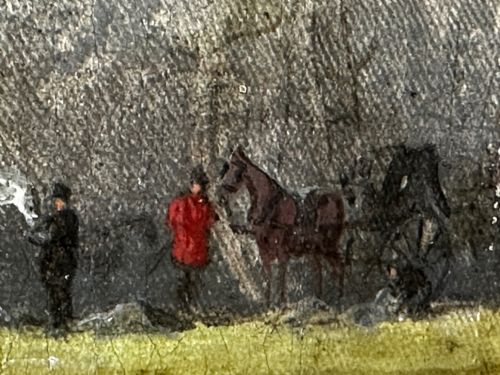 BRITISH EARLY VICTORIAN HUNTING OIL PAINTING BAY HUNTER HORSE PURSUED - ADDITIONAL PHOTO 21