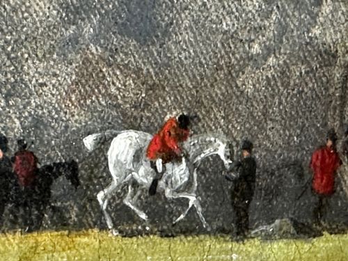 BRITISH EARLY VICTORIAN HUNTING OIL PAINTING BAY HUNTER HORSE PURSUED - ADDITIONAL PHOTO 22