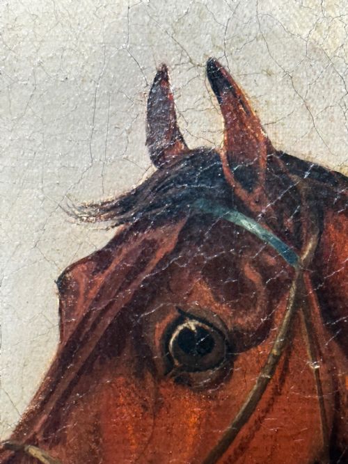 BRITISH EARLY VICTORIAN HUNTING OIL PAINTING BAY HUNTER HORSE PURSUED - ADDITIONAL PHOTO 28