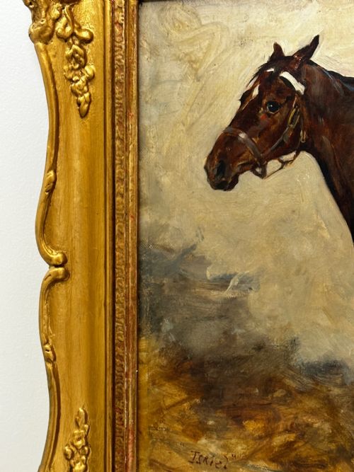 19TH CENTURY EQUINE OIL PAINTING BAY HUNTER HORSE ISRIEL BY J EMMS - ADDITIONAL PHOTO 7